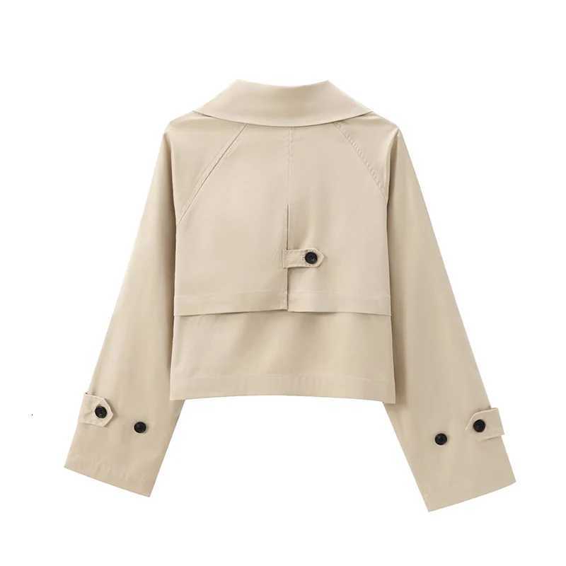 Willshela Women Fashion Solid Double Breasted Trench Jackets Vintage Lapel Neck Long Sleeves Female Chic Lady OutfitsT260328