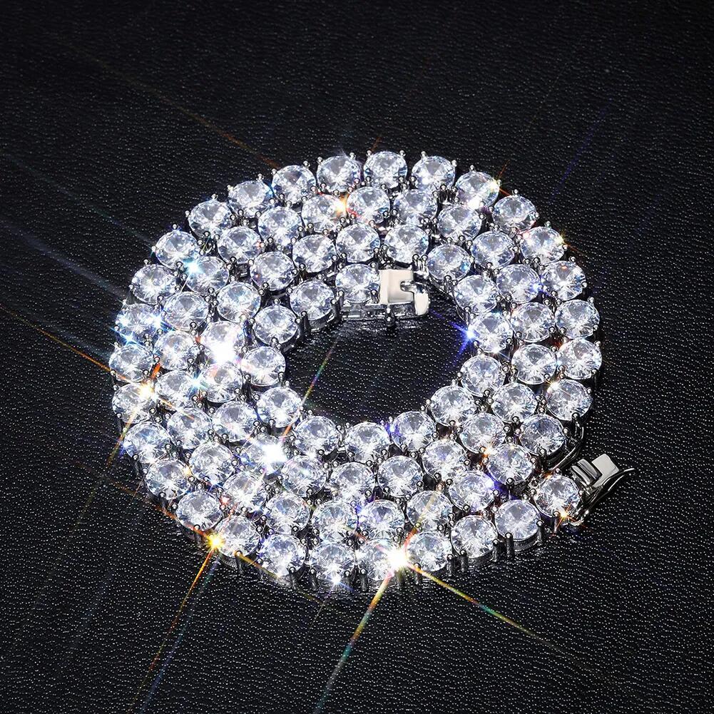 Fashion Jewelry Necklace Pass Diamond Tester 5mm VS Moissanite Iced Tennis Mens and Womens Chain Free Shipping