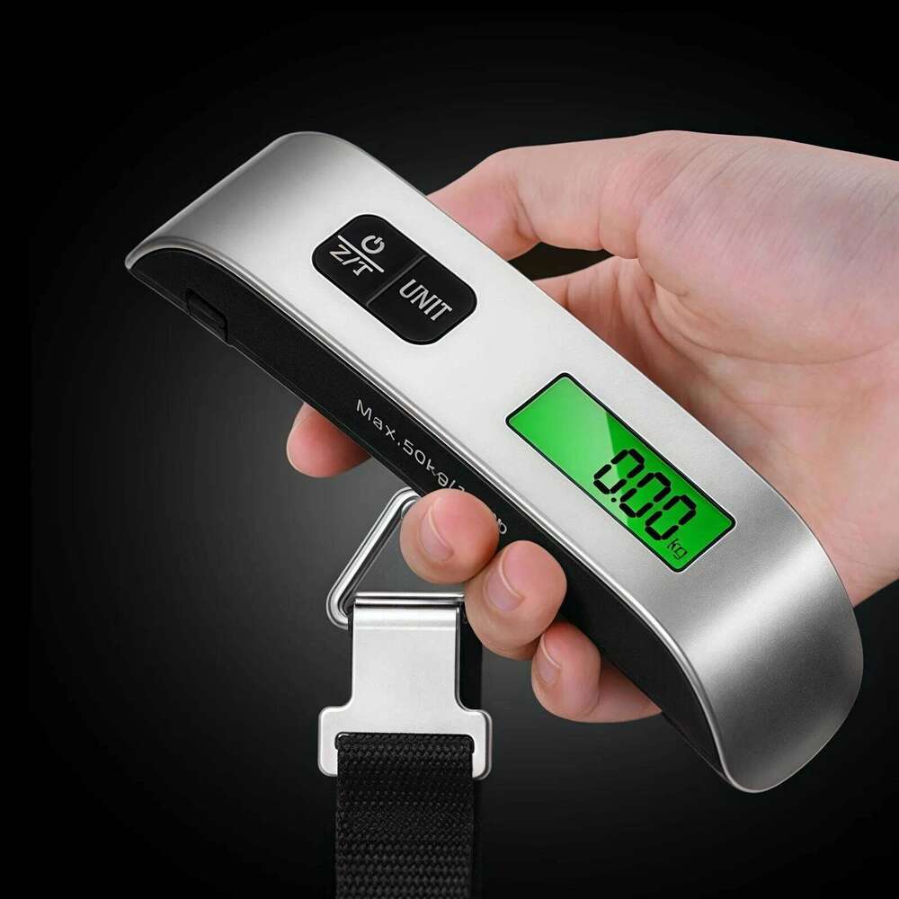 Digital LCD Display 110lb/50kg Electronic Luggage Hanging Suitcase Travel Weighs Bag Weight Balance Portable Scale Tool
