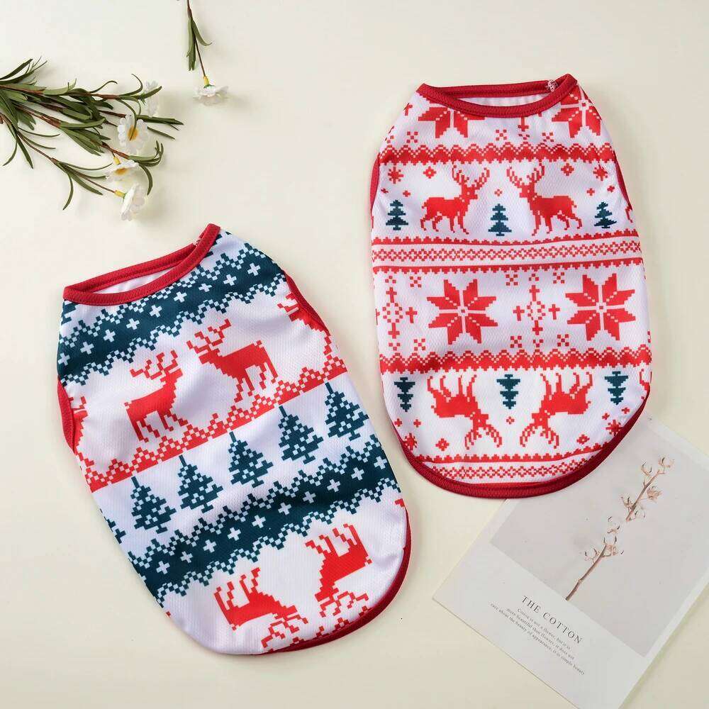 Pet Dog Clothes For Small Medium Dogs Cat Funny Christmas Party Dressed Up Puppy Vest Cute Kitten Costume French Bulldog Outfits