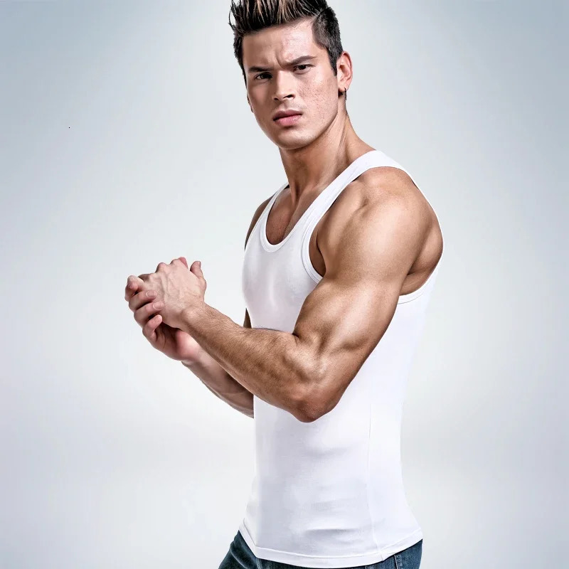 Mens tank top summer fashion slimfit hurdling sports fitness Modal inside wearing a white undershirt with base for men tight 260312