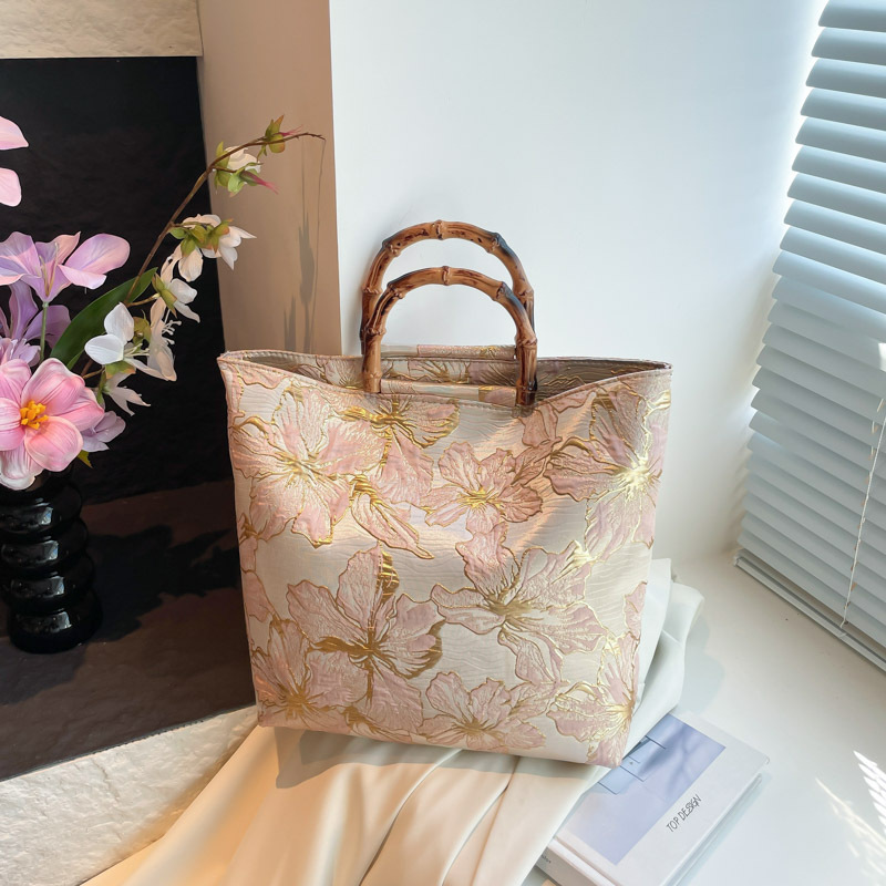 TB BHULAMTE Designer luxury New Chinese-style retro floral Hanfu large-capacity 2026 cheongsam stylish bamboo-patterned handbag tote bag