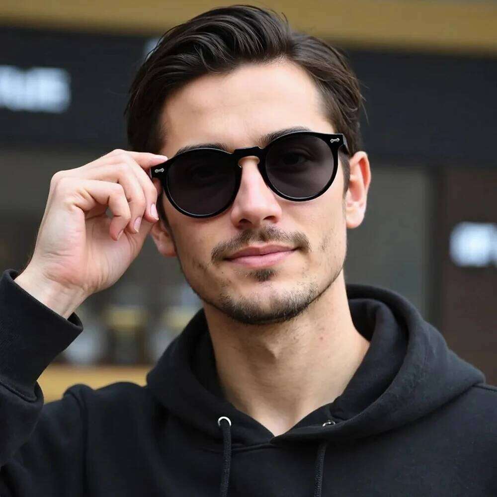 Retro Round Sunglasses Men Women Fashion Small Polarized Sun Glasses For Male Female Literary Vintage Shades Driving Eyeglasses 26Y0330