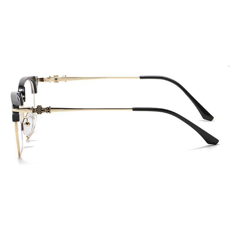 Luxury Semi-rim Anti-blue Light Men Fashion Square Browline Male's Glasses Daily Use Computer Phone Eyeglasses 26Y0330