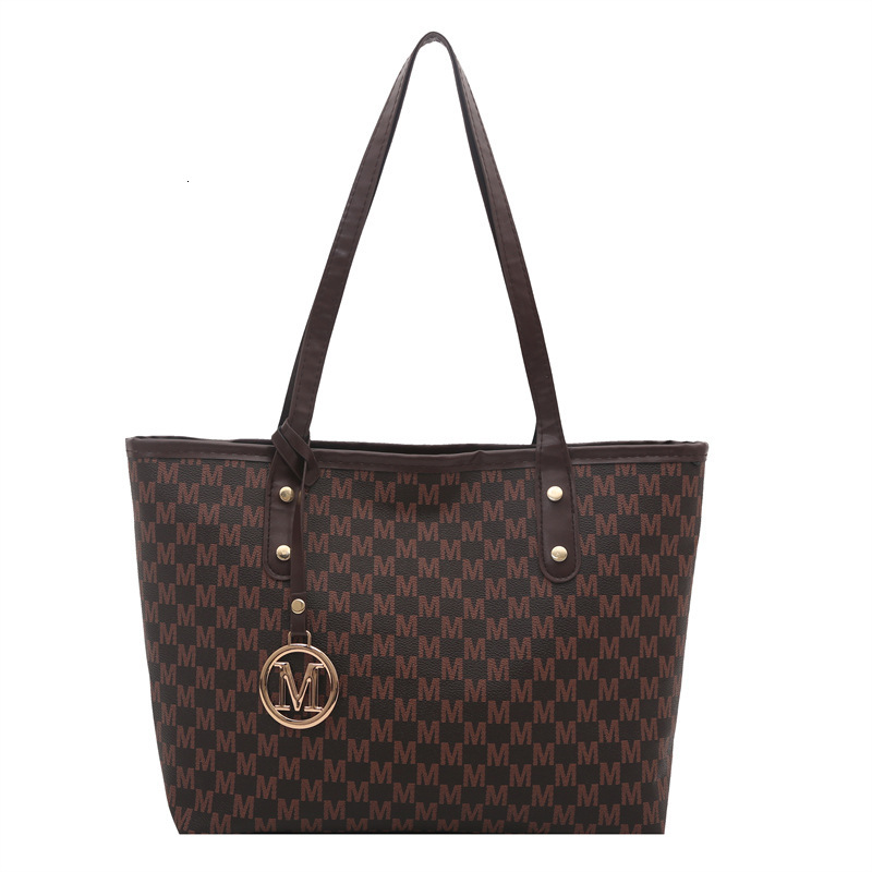 Free Shipping High Value Monogram Tote Bag for Women Large Capacity Shoulder Bag Casual M Letter Handbag