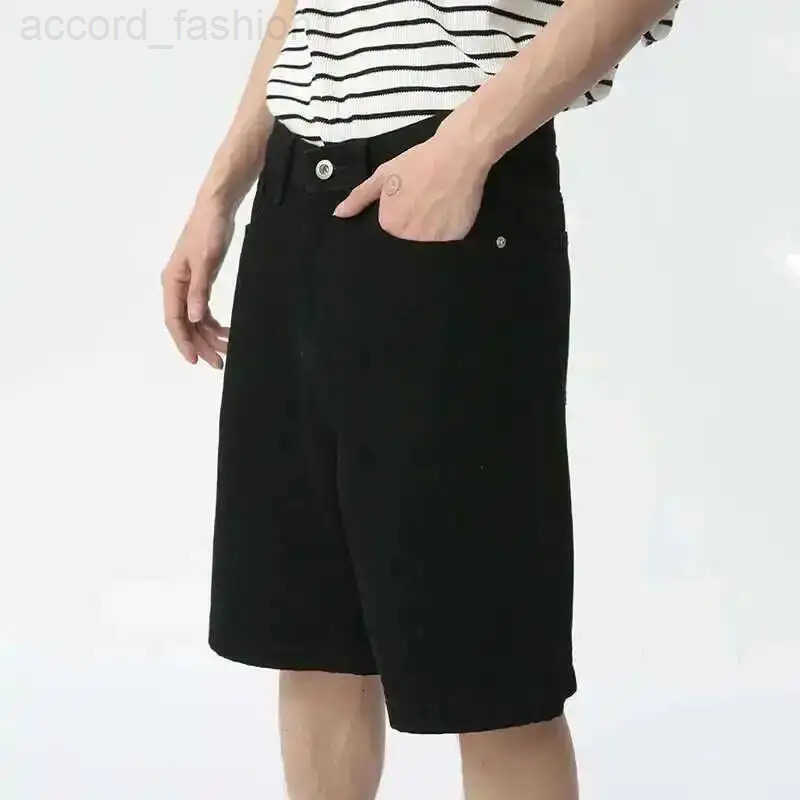 IEFB Spring Summer New Mens Denim Shorts Solid Color Straight Five Points Fashion Trend Middle Waist Casual Short Pants 9A8588 H260330