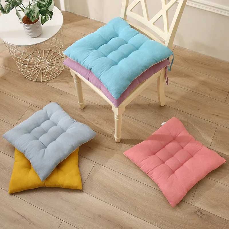 Comfortable Dining Chair Seat Cushion Solid Color Thicken Round/square Cotton-Linen Cushion for Student Office 30/40/45CM NEW H260330 - view 3