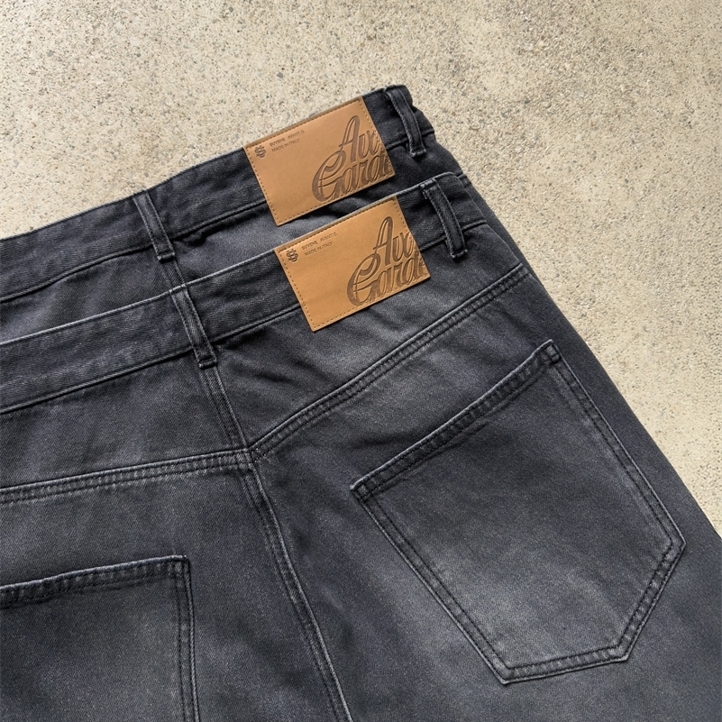 Hip-hop gold coin jeans Y2K retro low waist wide leg zipper pants y2k clothing mens fashion embroidered loose jeans 260327