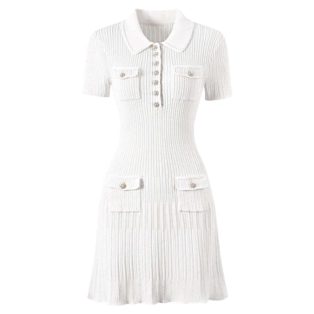 Summer and Autumn New Designer Women's Casual Short sleeved Fragrant Concubine Skirt Knitted Short f23 Skirt 2026