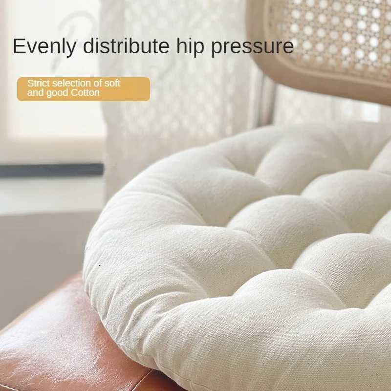 Japanese Simple Plain Square Cushion Living Room Sofa Tatami Futon Mat Round Floor Cushion Dining Chair Strap Chair Cushion H260330 - view 6