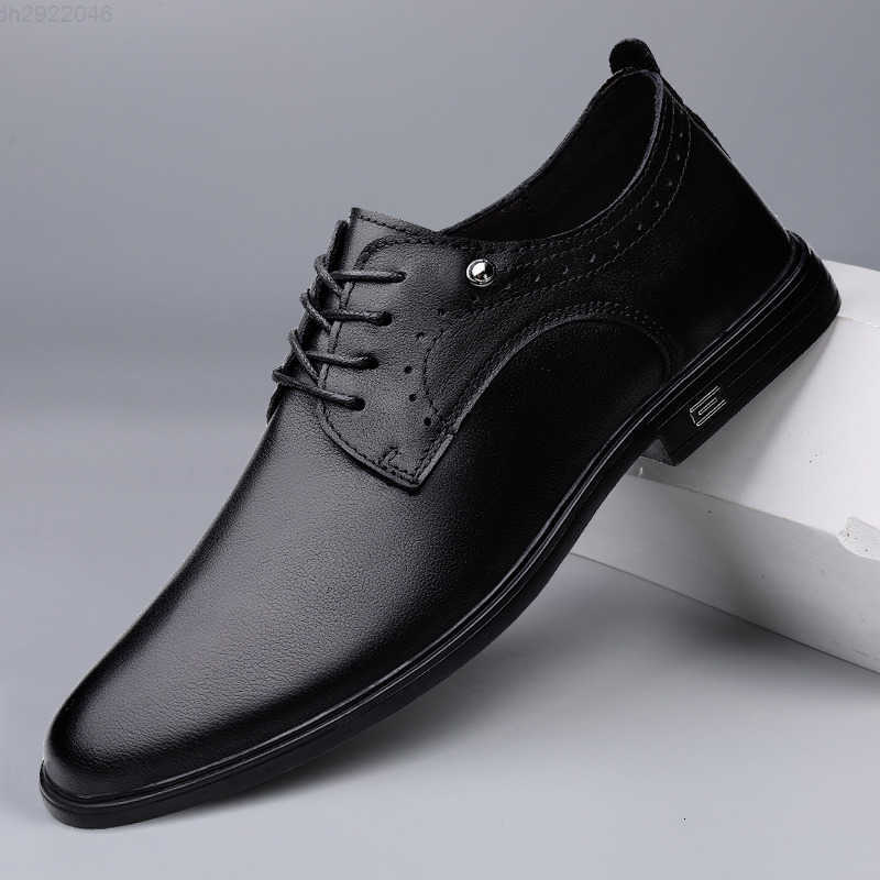 Genuine Leather Mens Oxford Shoes - Classic Hot Lace-Up Warm Winter Business Footwear - LaceUp K260328