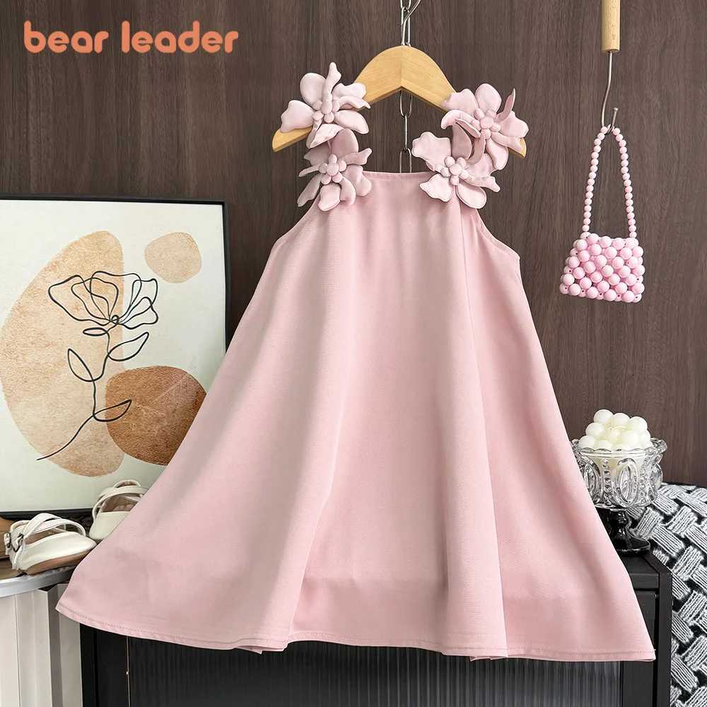 Bear Leader 2-7 Years 3D Flower Birthday Wedding Princess Dress Korean Version Sling Party Clothes Summer Girls Casual OutwearT260330