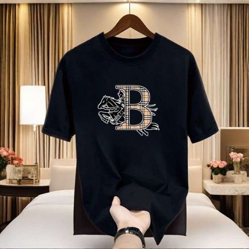 luxury Summer Letter Print Simple Versatile Short Sleeve T-Shirt Couples, Heavyweight Half-Sleeve Tee for Men and Women