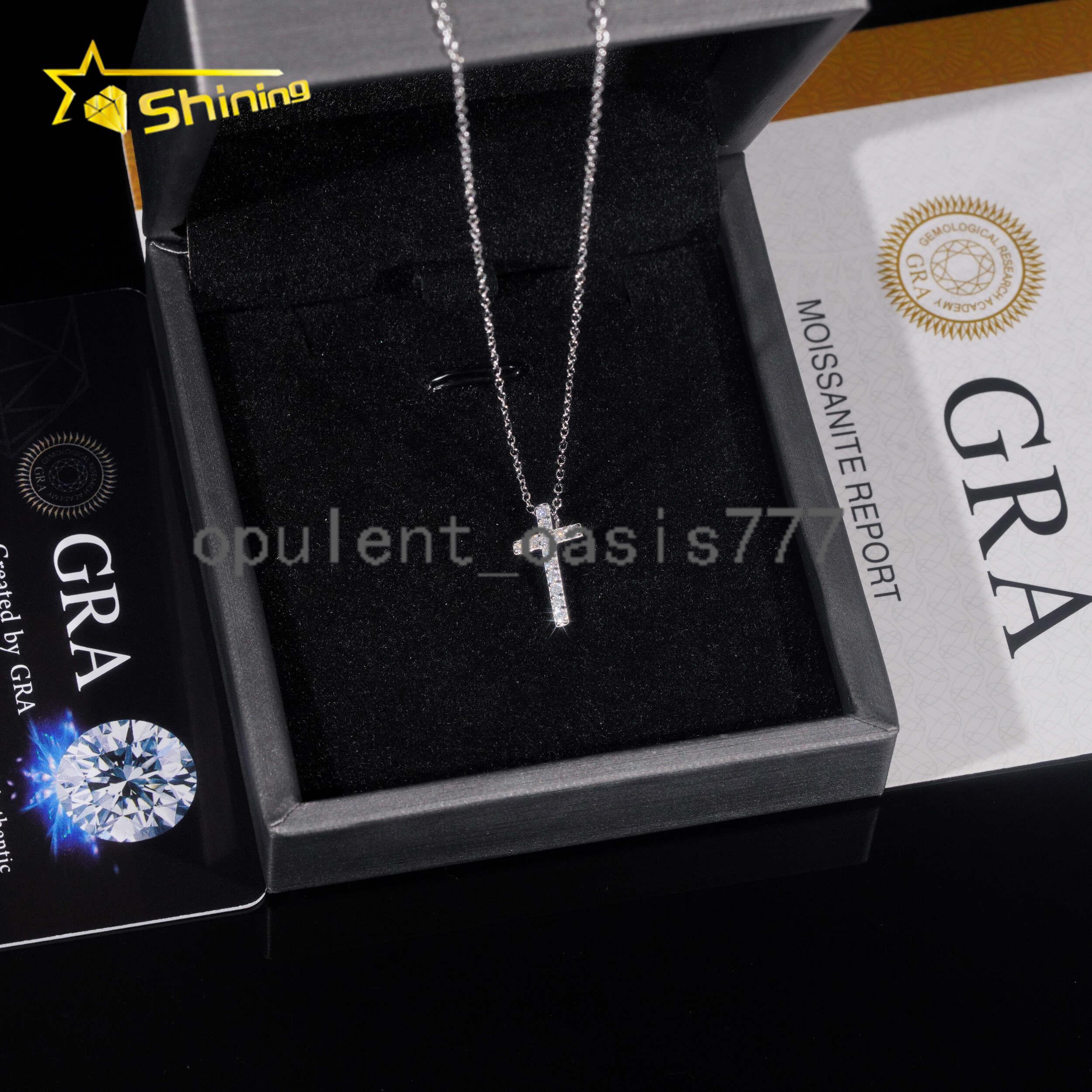 Fast Shipping Hip Hop Jewelry Charms Pendant Sterling Silver Iced Out VVS Moissanite Cross Pendant Necklace for Men Women