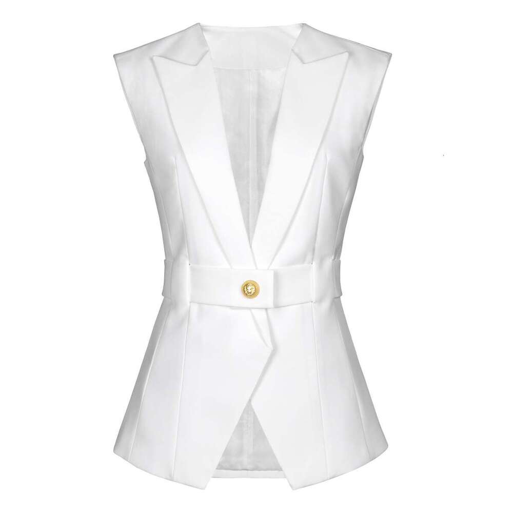X21 Summer new designer fashionable high-end lace up sleeveless slim fit elegant commuter women's suit vest 2026