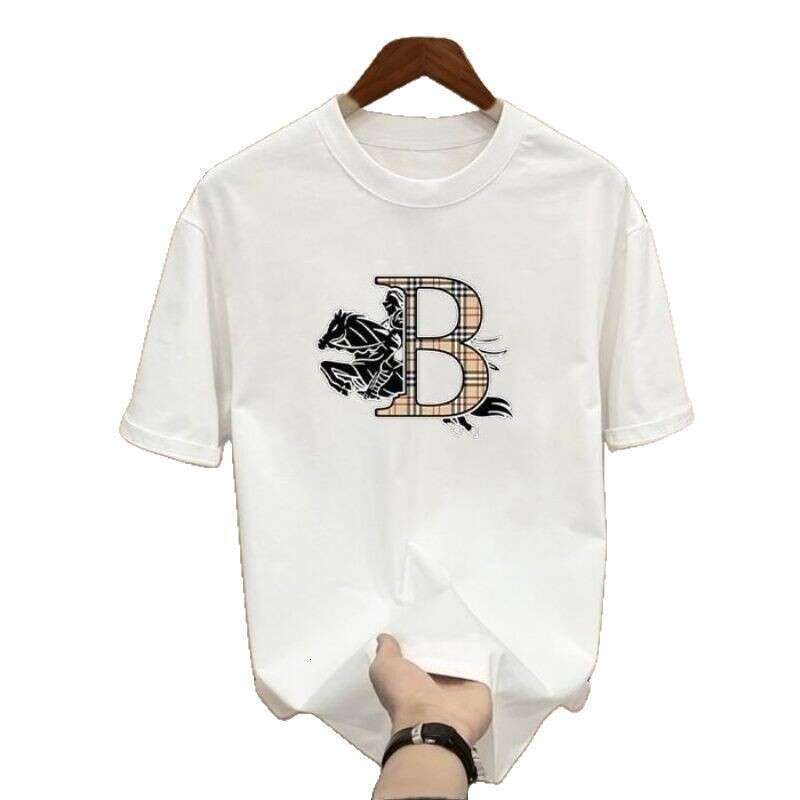 luxury Summer Letter Print Simple Versatile Short Sleeve T-Shirt Couples, Heavyweight Half-Sleeve Tee for Men and Women