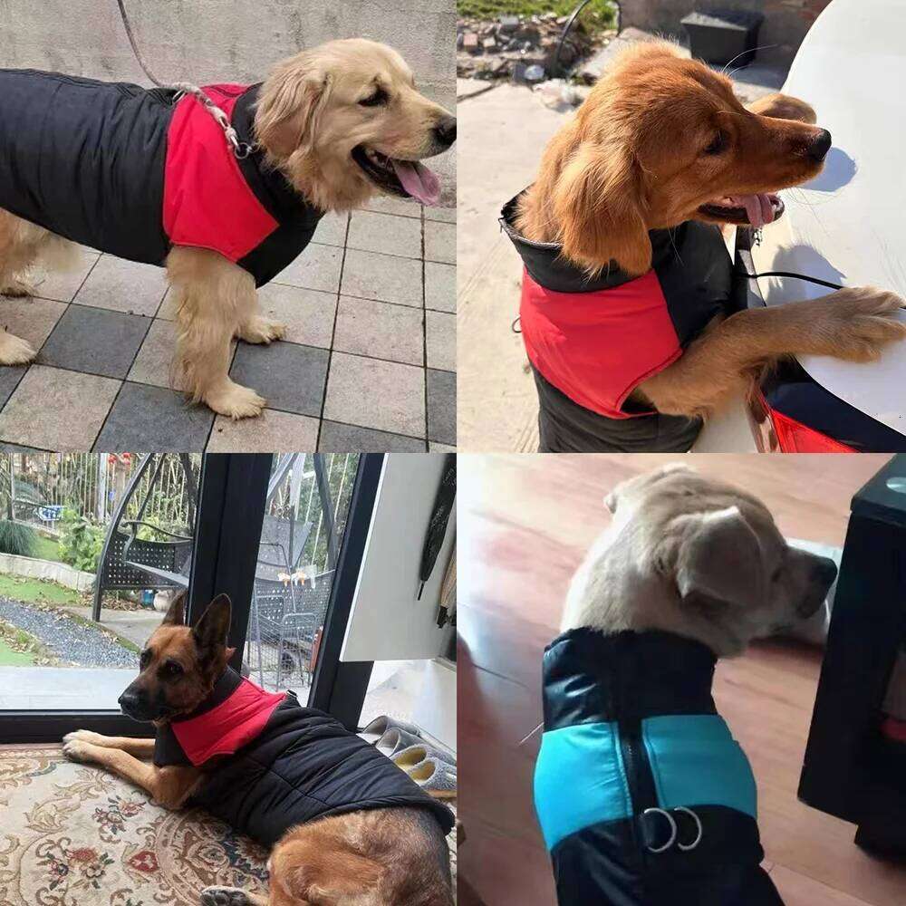 Winter Warm Fleece Dog For Small Large Dogs Cats Waterproof Pet Vest Jacket with D-ring Labrador French Bulldog Clothing