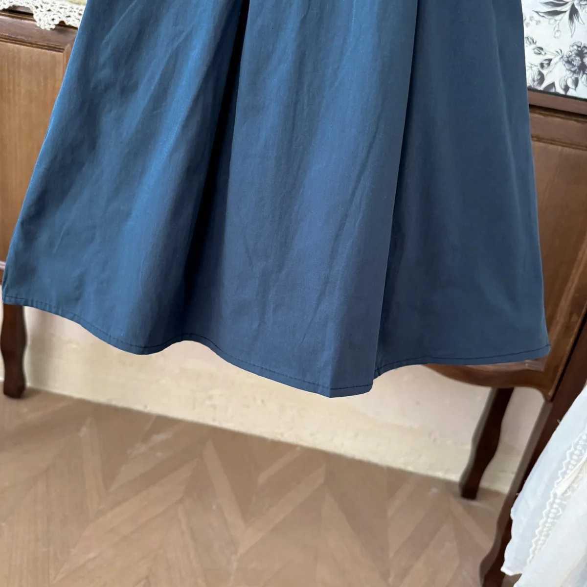 Girls Dress New Summer Style Solid Color Dark Color Childrens Fashionable Doll Collar Princess Dress Cotton DressT260330