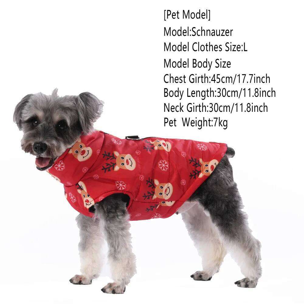 Pet Dog Clothes For Small Medium Dogs Cats Winter Warm Puppy Christmas Print Cat Jacket Coat Chihuahua Bulldog Overalls