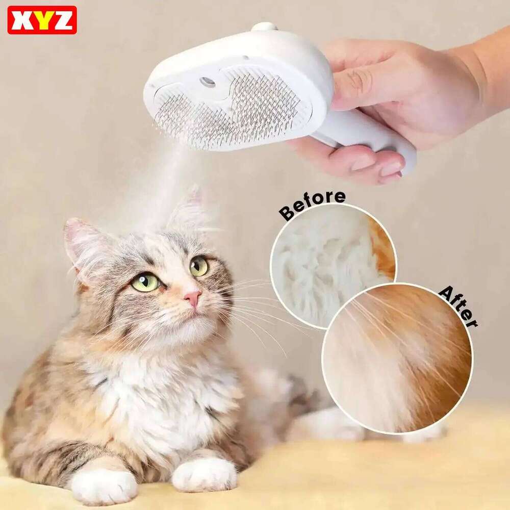 3-in-1 Dog Cat Electric Pet Cleaning Steam Spray Massage Hair Removal Comb anti-Tangle Brush