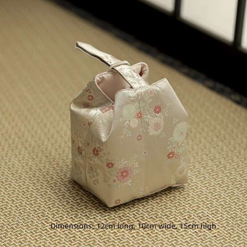 Chinese Embroidery Brocade Fabric Cozies Antique Storage Kettle Cozy For Teapot Hand Travel Tea Set Bag Teaware Supplies Craft