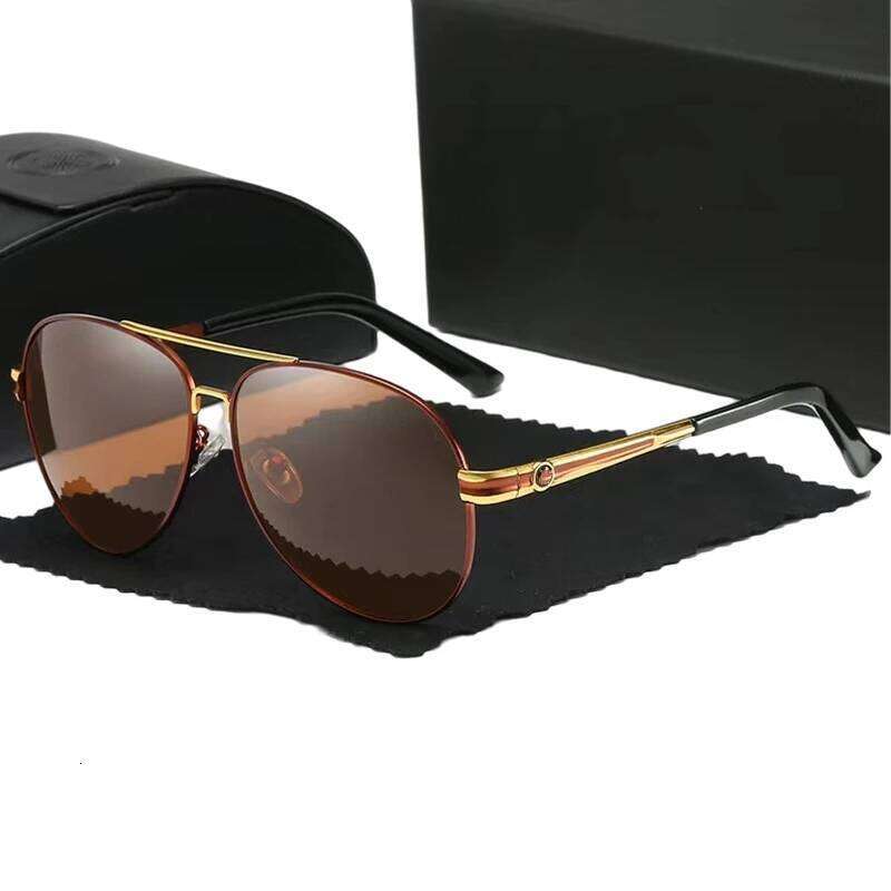 BRAND Luxury Polarized Men UV400 Anti-Glare Retro Flight Driving Cycling Fishing Outdoor Hiking Sunglasses 26Y0330