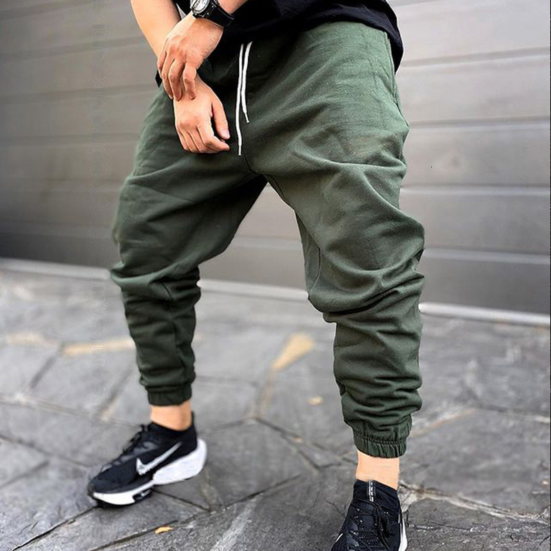 New spring and autumn solid color knitted sweatpants mid-waist loose fit casual sports jogger pants trendy and versatile
