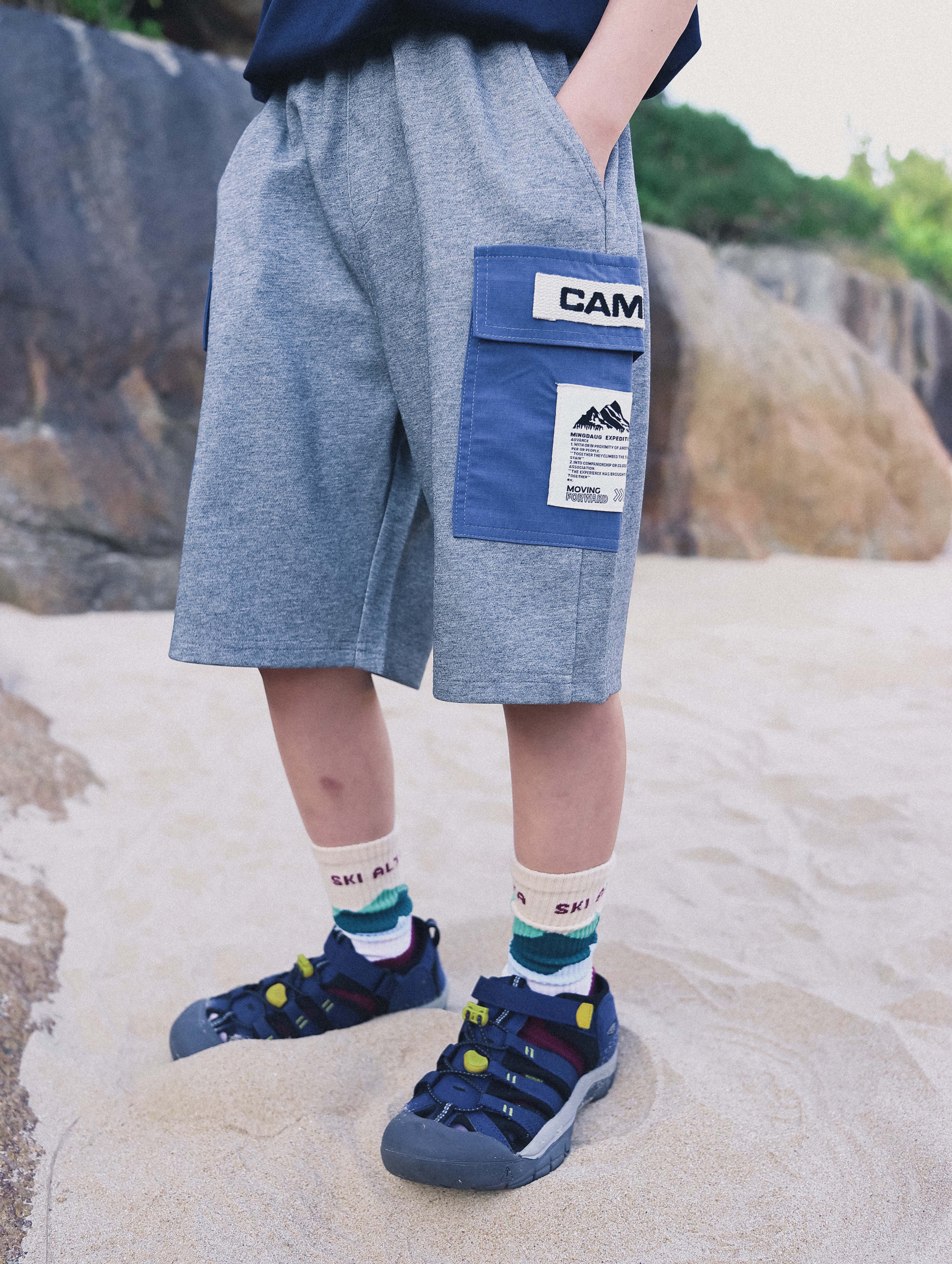 Shorts Kids Mountain Style Color Block Pocket Knit Shorts Casual CAMP Graphic Athletic Shorts 26DX2100