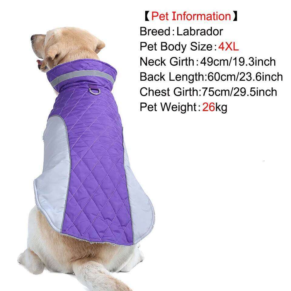 Pet Dog Jacket For Small Big Dogs Cat Winter Warm Fleece Clothes Reflective Waterproof Puppy Vest Coat Labrador Bulldog Clothing