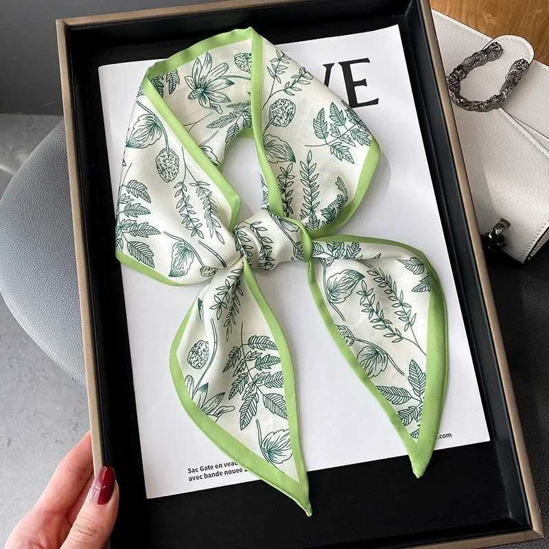 Fashion Print Hair Ribbon Scarf Wen Neck Tie Bag Scarfs Satin Silk Skinny scarves Ladies Foard Floral Bands 2024 New X260328