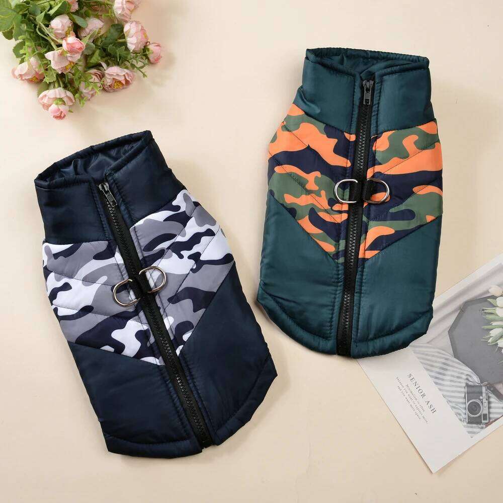 Pet Dog Clothes For Small Medium Dogs Cats Winter Warm Puppy Jacket Coat with D-ring Windproof Cat Clothing Bulldog Pug Outfits