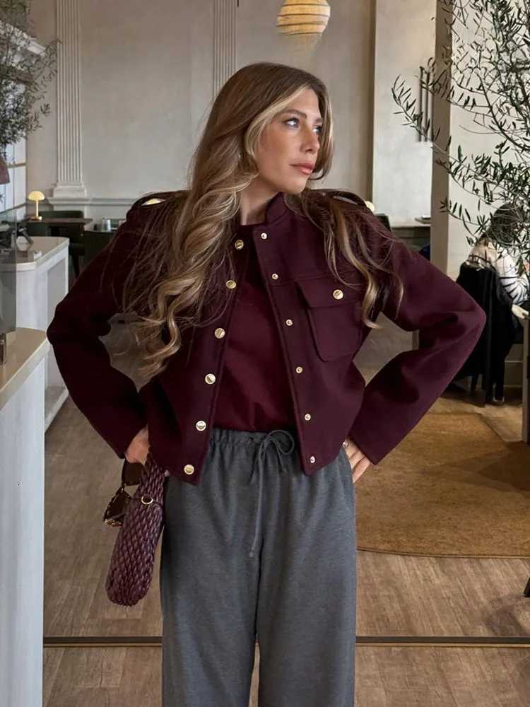 Womens Autumn Winter Jacket Casual Coats O-Neck Long Sleeves Pockets Buttons Single Breasted Women New Jackets Clothes FemaleT260328