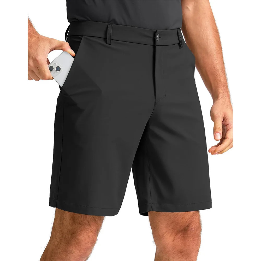 Shapershark Mens Casual Shorts Business Golf Pants Breathable Relaxed Fit with Quick-Zip Pocket n Solid Color Shorts 260327