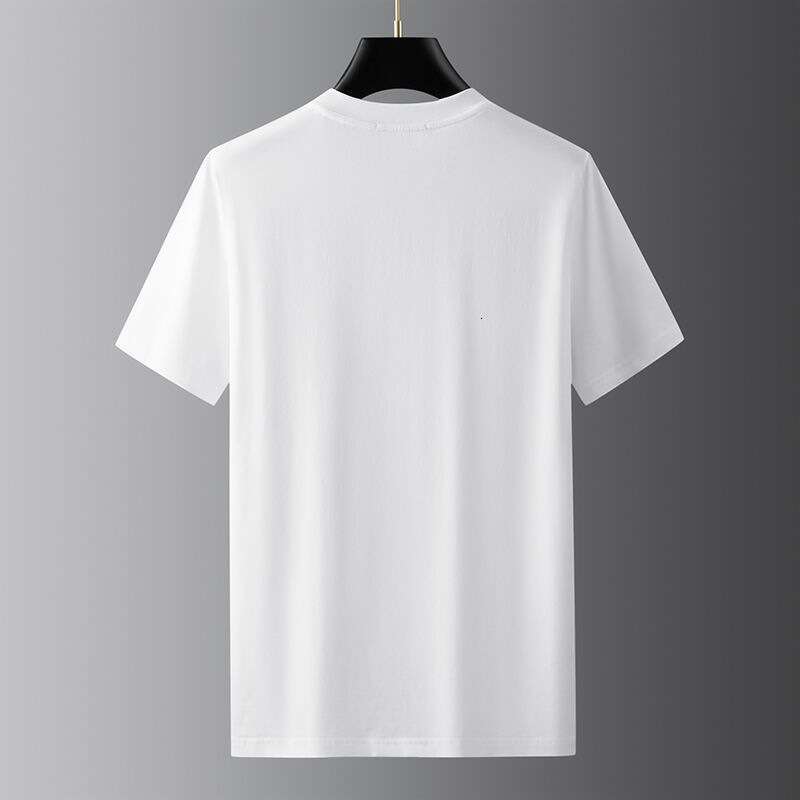 style short-sleeve T-shirt for men luxury new trendy brand fashion ins letter rhinestone European goods mercerized cotton casual tee