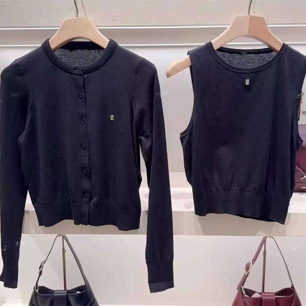 Fashion Women's Slim Knitted Cardigan Single Breasted Top Knitwear Or Sleeveless Simple Sweater Vest Tops For Female Mdng260330