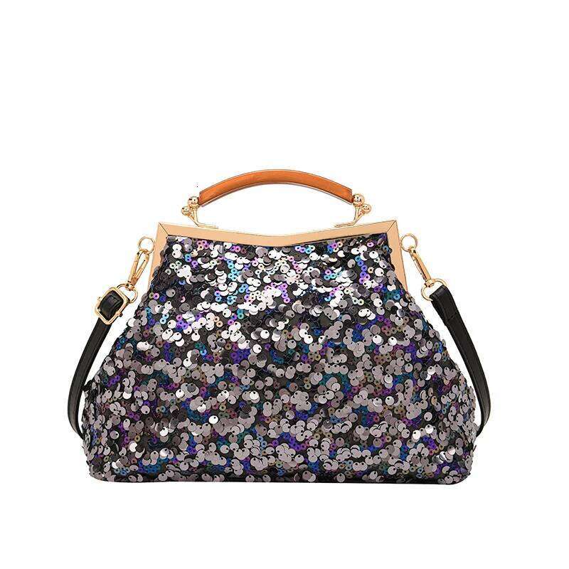 Chinese Embroidery Elegant Sequin Wedding Clutch Bag For Women Luxury Glitter Evening Brand Shoulder Purse With Gold Chain Stylish Party Handbag Clutc