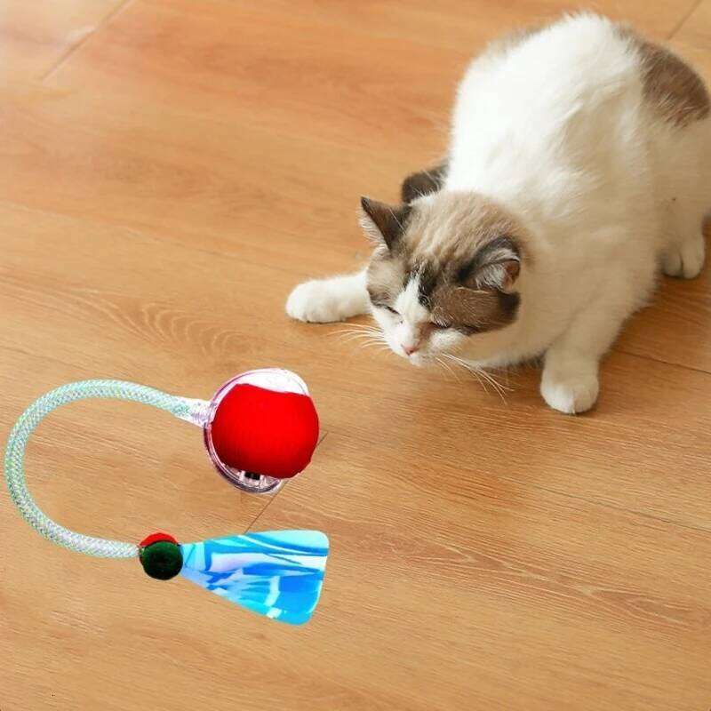 New Interactive Toys Automatic Rolling Ball Faux Tail Rechargeable Smart Pet Electric Toy Cat Training Imitate Mouse