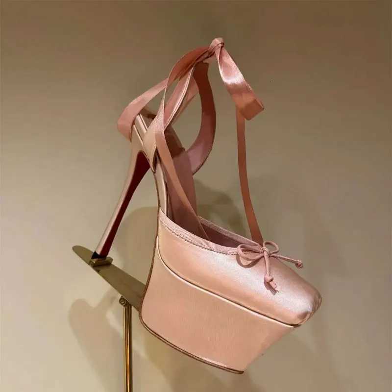 Cross Strapwaterproof Platform ForEuropean AndAmerican Fashionhigh-heeled Bowsandalswomens Nightclub Runwayand Banquetshoes Z260330