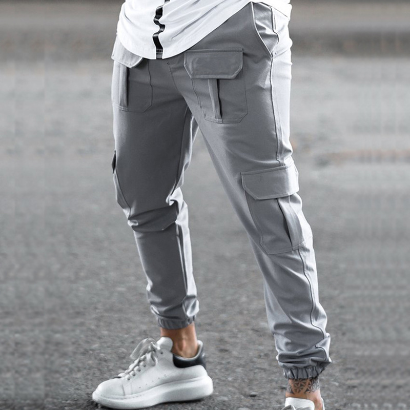 Cross-Border European Goods Autumn European and American Sports Casual Pants Trendy Brand Cargo Pants Men's Fashion Casual Long Pants Trend