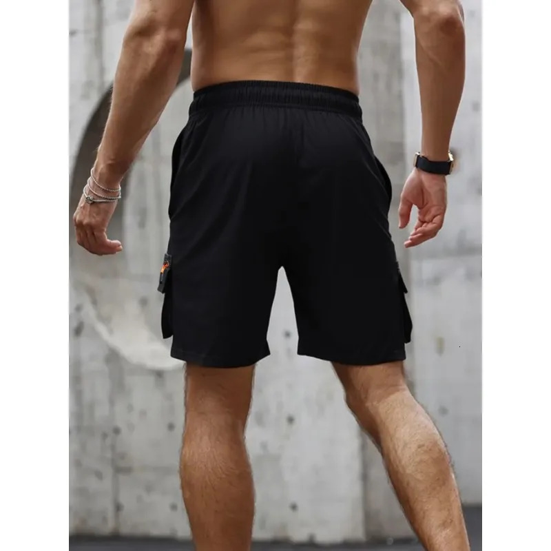 Mens Casual Cargo Shorts Big Pockets Loose Fit Elastic Waist Lightweight Breathable Outdoor Sports Gym Work Shorts for Men 260327