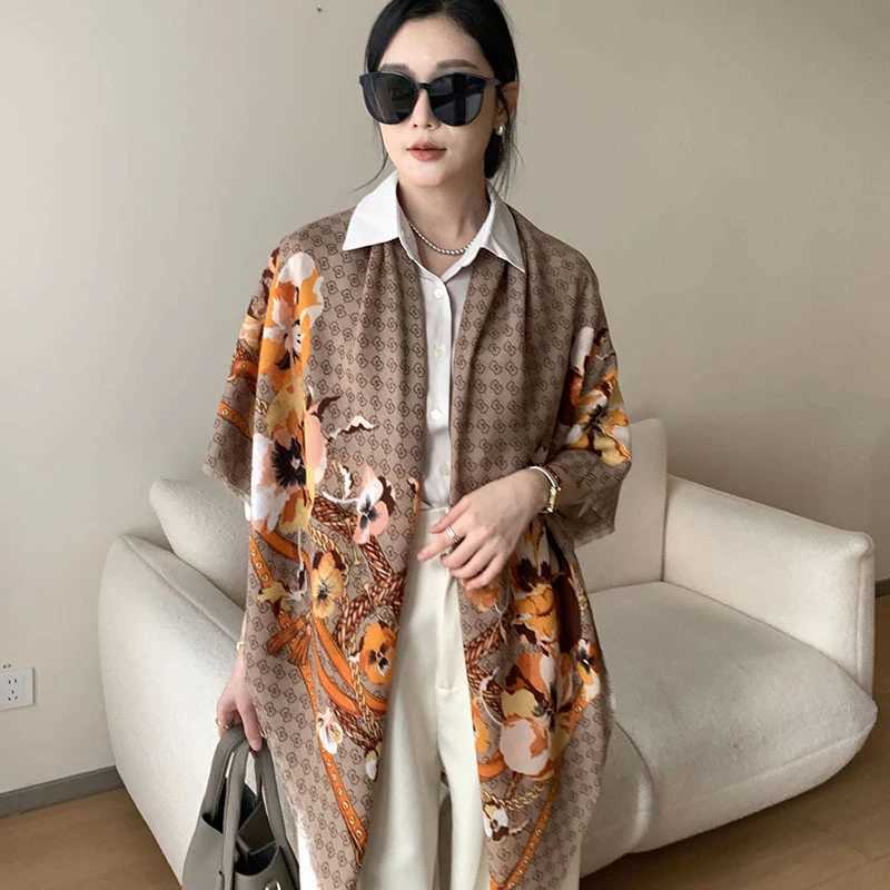 Of The Season New Fashion Cotton Linen Hand Feel Scarf 130130cm Cfortable Versatile Print Travel Sunscreen Beach Shawl Stylis X260328