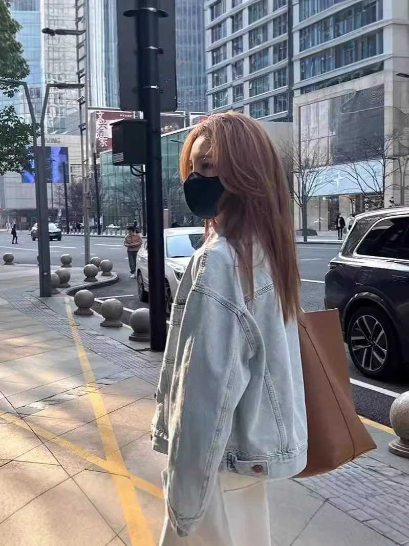 30/5000 Spring and Autumn Women Thin Korean Loose Short Long-sleeved Jacket European Washed Cotton Retro Denim Jacket for WomenT260328