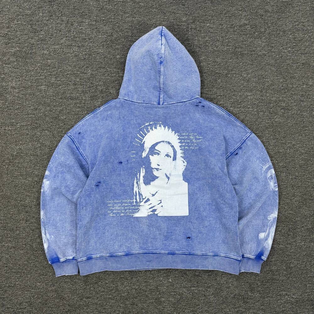 Yao Fashion Streetwear Oversize Casual Cotton Hooded Vintage Sweatshirt Luxury Retro High Street Y2k Hoodies For Men Unisex