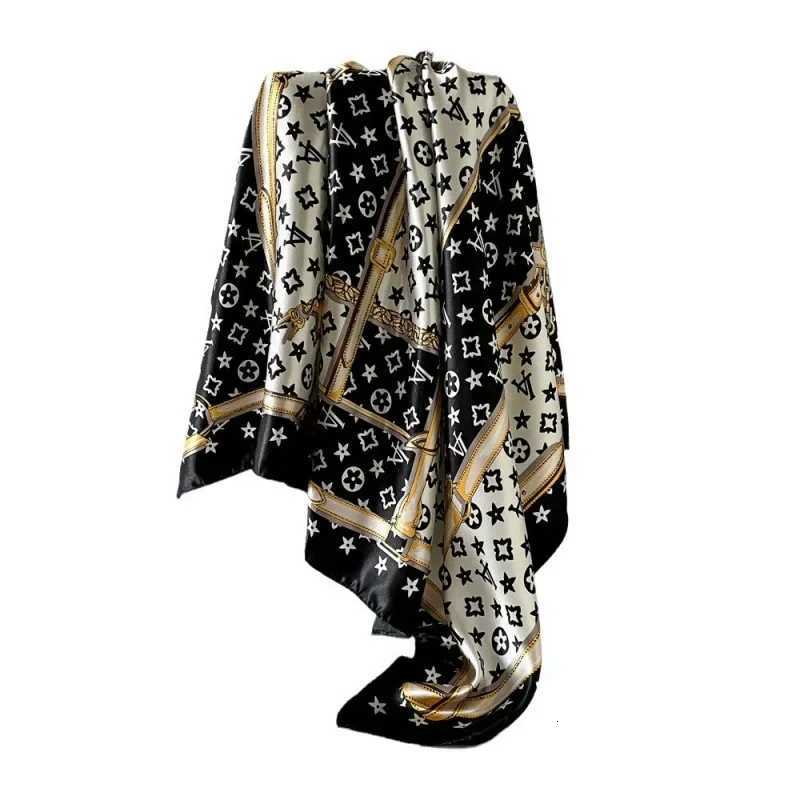 New 90cm Large Square Silk Scarf Wens scarf Printed Satin Middle East Style Fashion Accessory X260328