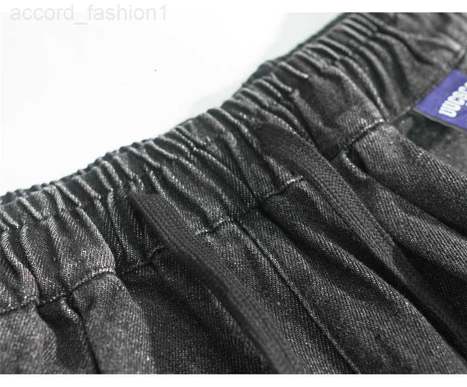 Patch Denim Shorts Mens Streetwear Hip Hop Knee Length Pants Harajuku Vintage Baggy Casual Wide-leg Jeans Short Male H260330