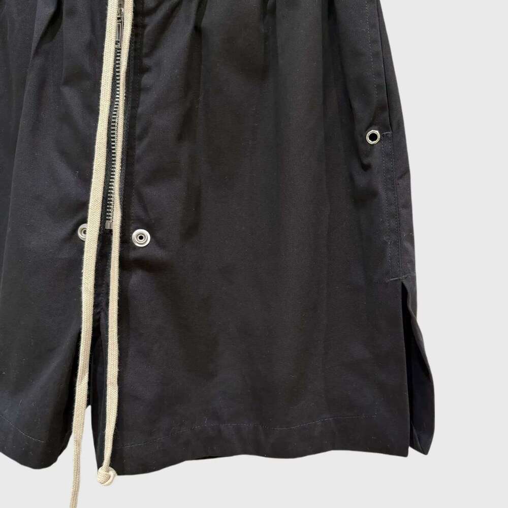 High Street Rick Ro Cotton Shrots Men's Classic And Fashionable Dark Woven Workwear With Leg Slits Zippers Casual Shorts