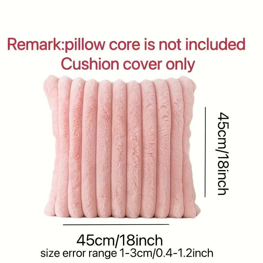 1Pcs Faux Luxurious Soft Fluffy Striped Throw Pillow Covers for Sofa Chair Living Room Home Decorations Plush Square Pillowcases H260330 - view 7