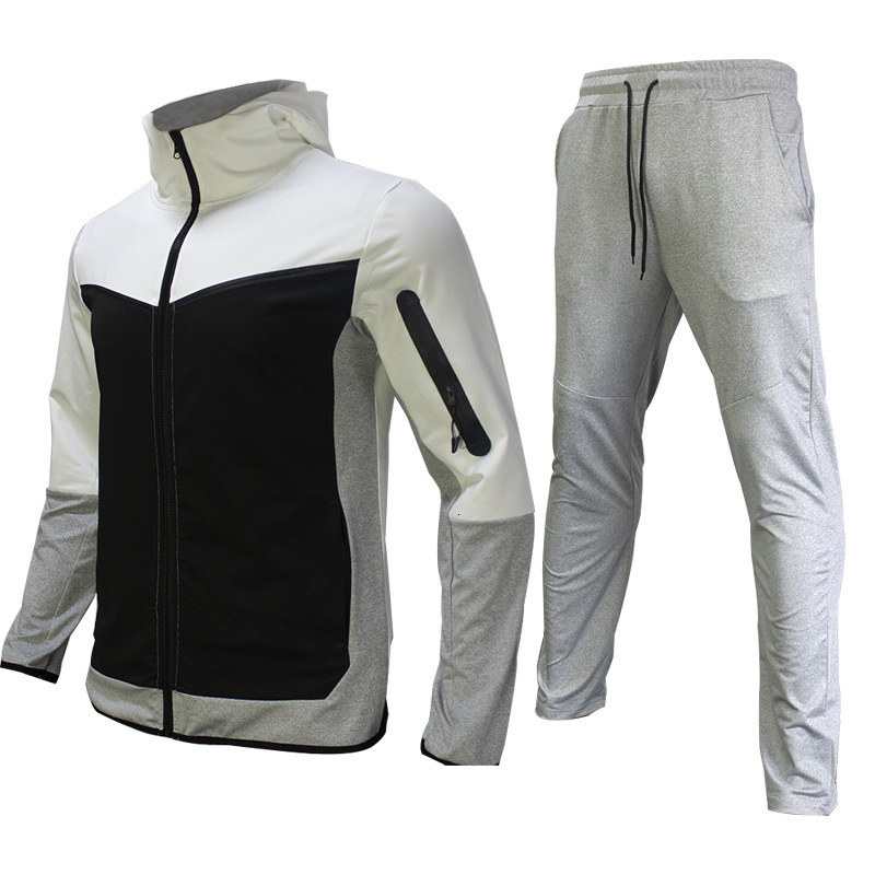 Amazon European-style spring and autumn casual jogging wear trendy two-piece set brand sweatshirt men's suit wholesale from major brands