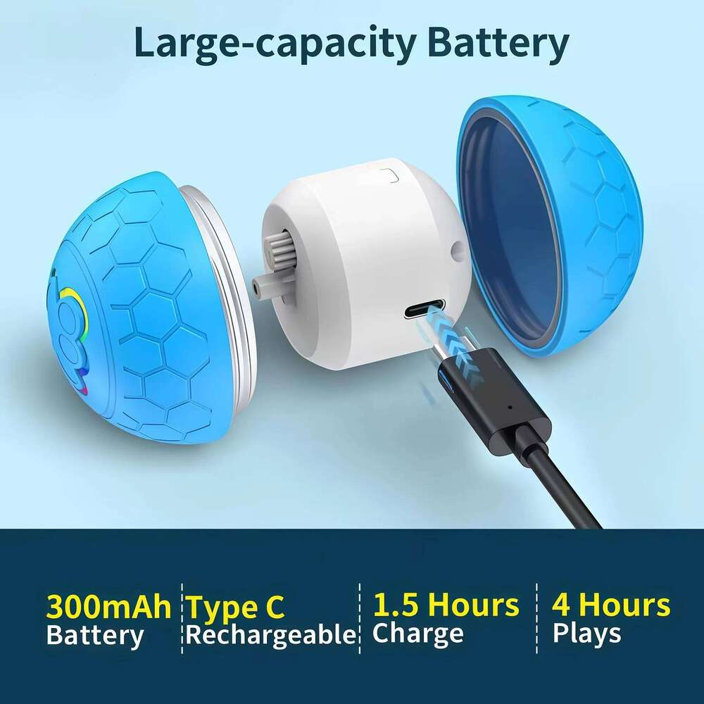 Smart Dog Interactive Electronic Pet USB Automatic Bouncing Rolling Toy Ball With RGB Lights Puppy Cat Product