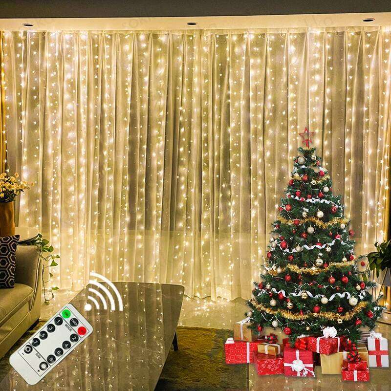 Curtain Lights Garland Merry Decorations For Home Christmas Ornaments Xmas Gifts Navidad 2025 New Year Decor